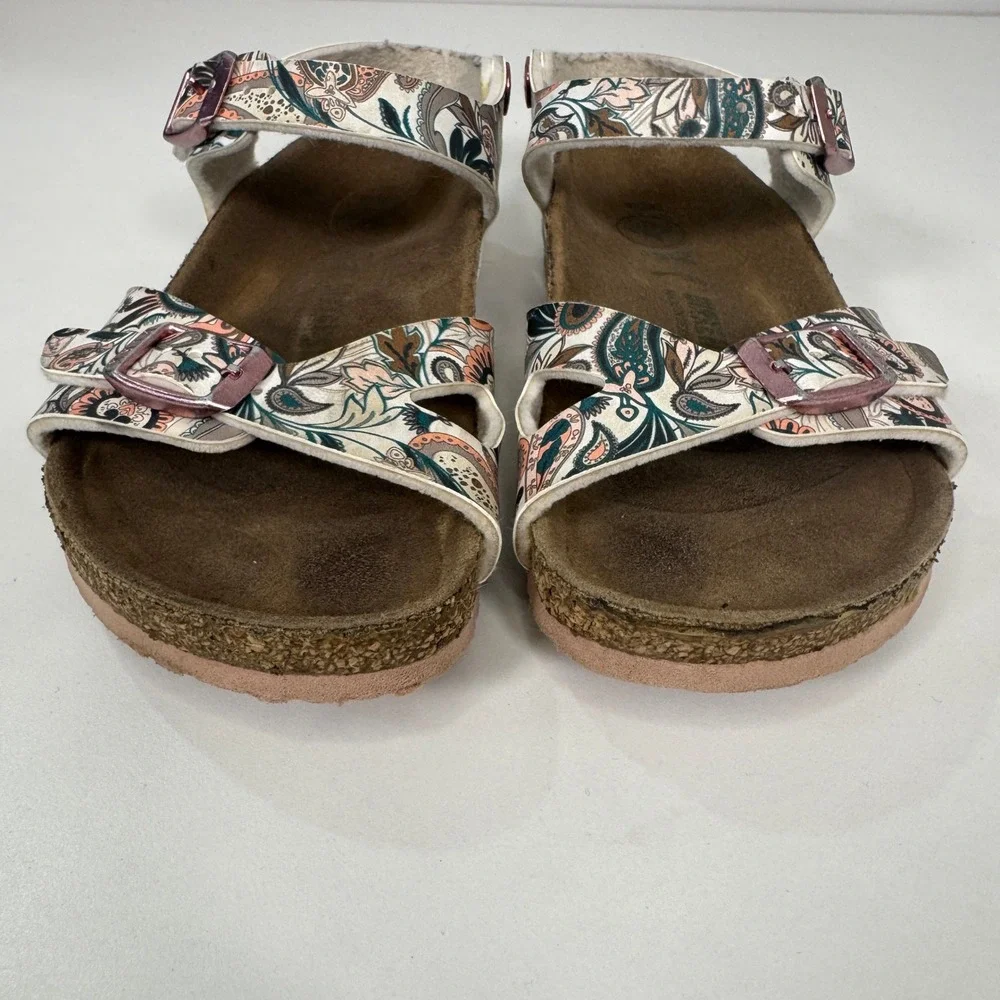 Birkenstock Rio‎ Boys Paisley Floral Cork Footbed Sandals Size 29 EU 11-11.5 US